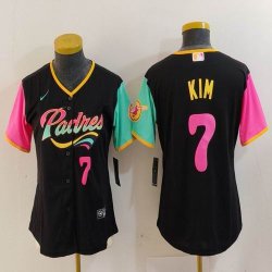 Youth Nike San Diego Padres #7 Ha Seong Kim black green pink MLB Baseball jerseys -BD