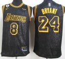 Los Angeles Lakers #8 and #24 Kobe Bryant black Snake pattern style nike NBA jerseys-SG