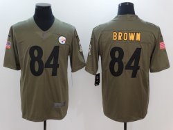 Nike Pittsburgh Steelers #84 Antonio Brown green USA flag Color Rush Limited Jersey