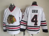 Chicago Blackhawks #4 Bobby Orr white CCM Ice hockey jerseys