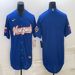 Majestic Venezuela Baseball blank blue 2023 World Baseball Classic Replica Player Jersey 02