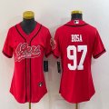 Women Nike San Francisco 49ers #97 Nick Bosa red baseball jerseys Joint name-BD