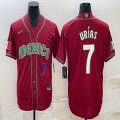 2023 World Cup Mexico #7 Julio Urias red blank majestic baseball jerseys 35