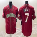 2023 World Cup Mexico #7 Julio Urias red blank majestic baseball jerseys 31