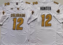 Colorado Buffaloes #12 Travis Hunter white college football jerseys-PNS