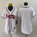 Women Nike Atlanta Braves blank white majestic baseball MLB Jerseys-BD