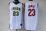 LeBron James #23 white High school hybrid basketball jersey