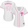 2017 Women Philadephia Phillis #47 Kendrick white majestic mlb jersey