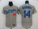 Nike Los Angeles Dodgers #14 Hernandez gray Flexbase Authentic Collection Jersey