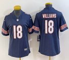 Women Nike Chicago Bears #18 Caleb Williams blue Color Rush Limited Jersey