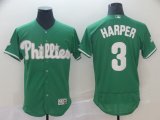 Philadelphia Phillies #3 Bryce Harper green Flexbase Authentic Collection Jersey