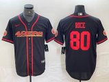 Nike San Francisco 49ers #80 Jerry Rice black baseball jerseys Joint name -BD