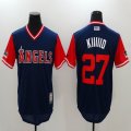 Los Angeles Angels #27 Kiiiiid blue majestic baseball Jersey-BD