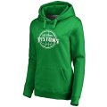 Women's Detroit Pistons Fanatics Branded Kelly Green St. Patrick's Day White Logo Pullover Hoodie