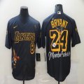 Custom Nike Los Angeles Dodgers 8 and 24 Kobe Bryant black majestic baseball Jersey-BD