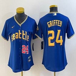 Youth Nike Seattle Mariners #24 Ken Griffey Jr. blue majestic mlb jersey city version-BD 01