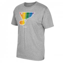 Men\'s St. Louis Blues Reebok Gray Rainbow Pride T-Shirt