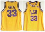 LSU Tigers Shaquille O'Neal 33 NCAA Basketball Jersey - yellow