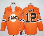 San Francisco Giants #12 Joe Panik Orange Long Sleeve Stitched Baseball Jersey