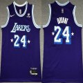 Nike Los Angeless Lakers #24 Kobe Bryant purple basketball Jerseys 75th-XD