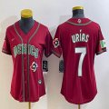 Youth 2023 World Cup Mexico #7 Julio Urias red majestic baseball jerseys 12