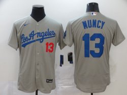 Nike Los Angeles Dodgers #13 Max Muncy gray Flexbase Authentic Collection Jersey