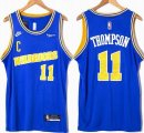 Nike Golden State Warriors #11 Klay Thompson blue nba basketball jersey-XD