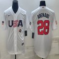 2023 World Cup #28 Arenado white USA majestic baseball jerseys 09