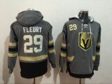 2017 Vegas Golden Knights #29 Marc Andre Fleury gray hockey Hooded Sweatshirt