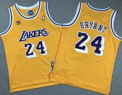 Youth Los Angeless Lakers #24 Kobe Bryant yellow basketball Jersey-XD