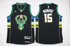 milwaukee bucks #15 Greg monroe black embroidery basketball jerseys