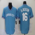 Nike Kansas Royals #16 B.jackson skyblue throwback baseball Jersey-BD