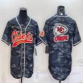 Nike Kansas City Chiefs blank gray camo baseball jerseys Joint name-BD 01