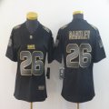 Nike Giants #26 Saquon Barkley black gold women Color Rush Limited Jersey