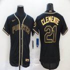 Nike Pittsburgh Pirates #21 Roberto Clemente black Flexbase Authentic Collection Jersey-BD