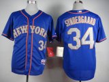 New York Mets 34# Noah Syndergaard blue baseball jerseys(1)