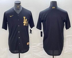 Nike Los Angeles Dodgers blank black gold majestic baseball Jersey -BD