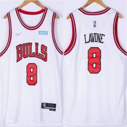 Nike Chicago Bulls #8 Zach Lavine white nba basketball jerseys 75th-XD 01