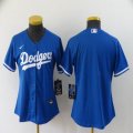 Women Los Angeles Dodgers blank Blue Stitched Baseball Jersey