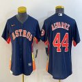 Women Nike Houston Astros #44 Yordan Alvarez blue baseball jerseys-BD 01