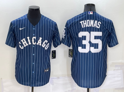 Nike Chicago White Sox #35 Frank Thomas blue throwback majestic Baseball Jersey -BD