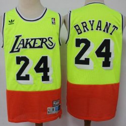 Los Angeles Lakers #24 Kobe Bryant throwback Green orange basketball jersey-S8