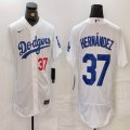 Nike Los Angeles Dodgers #37 Enrique Hernandez white Flexbase Authentic Collection Jersey-BD 01