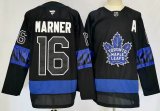 Toronto Maple Leafs #16 Mitch Marner black hockey jersey with A patch-PD