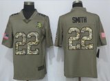 Nike Minnesota Vikings 22 Smith Olive Camo Carson 2017 Salute to Service Limited Jersey