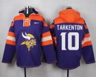 Custom Nike Minnesota Vikings #10 Tarkenton purple orange nfl Hooded Sweatshirt