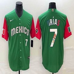 2023 World Cup Mexico #7 Julio Urias green red majestic baseball jerseys 02