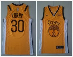 Nike Golden State Warriors #30 Stephen Curry yellow NBA Jerseys-TY