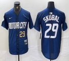 Nike Detroit Tigers #29 Tarik Skubal blue Majestic baseball jerseys city version 01