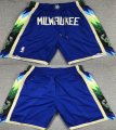 Milwaukee Bucks blue nba shorts with pocket